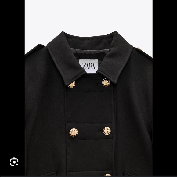 Zara Metal Button Cropped Jacket - Picture 3 of 10